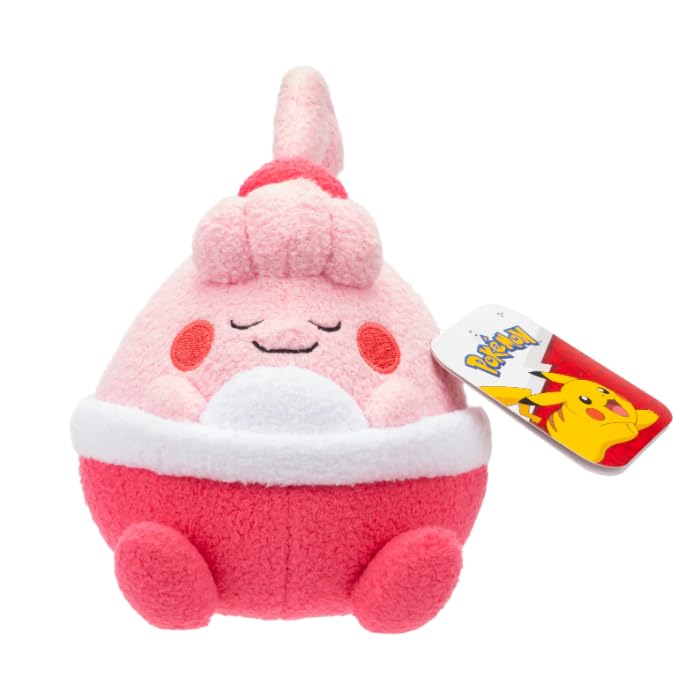 Pokémon Pokemon Plush 12 cm Sleeping Happiny - Red/Pink - Official Stuffed Toy for Children 2+ Years