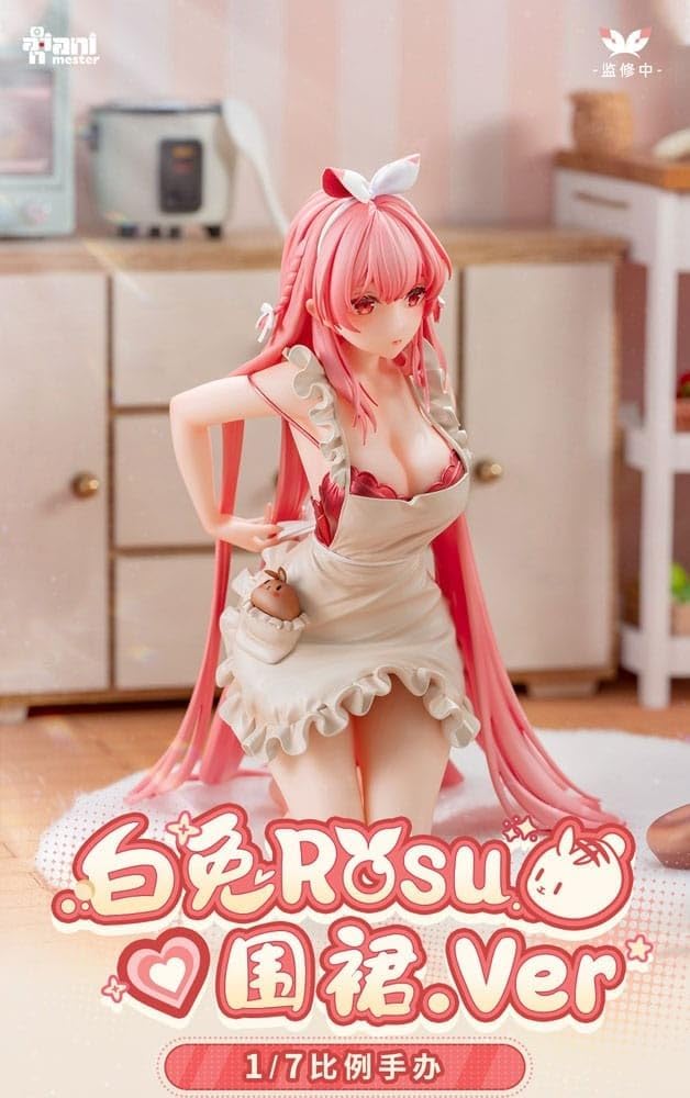 AniMester White Rabbit Rosu Grembiule Ver., Scala 1/7 PVC & ABS Dipinto Figura Completa