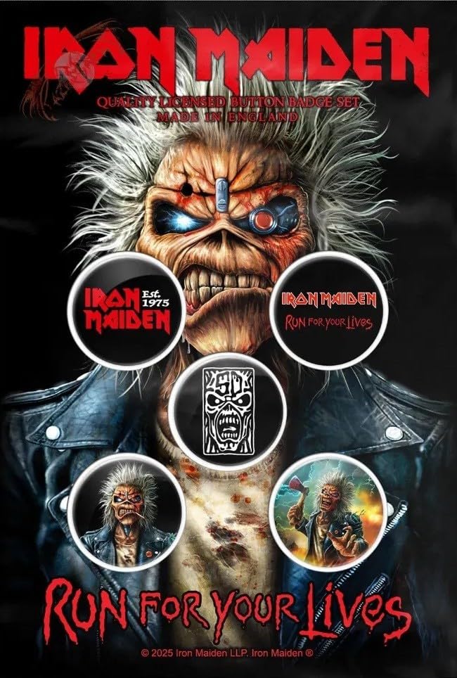Iron Maiden - Iron Maiden Button Badge Pack: Run For Your Lives