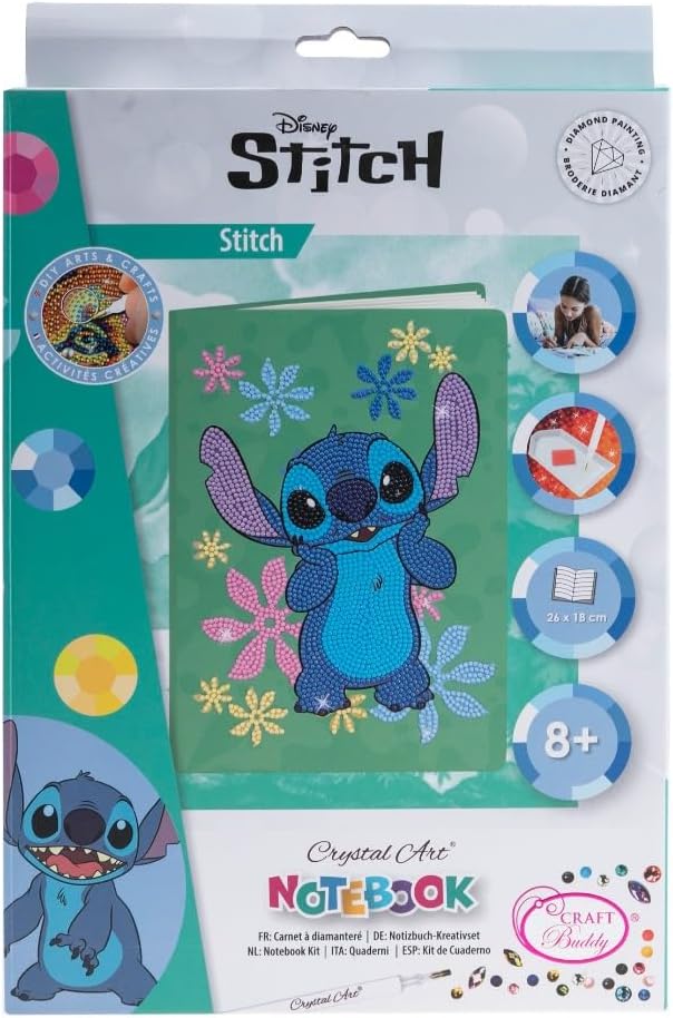 CRYSTAL ART Disney Stitch Notizbuch, 26 x 18 cm
