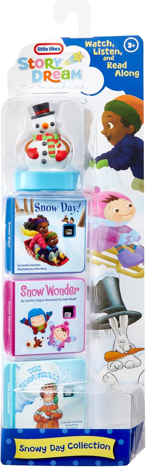 little tikes Story Dream Machine Story Collection - Snowy Day Collection - 3 Storytime Books and 1 Audio Play Character - For Toddlers and Kids, Toy For Girls and Boys Ages 3+ years