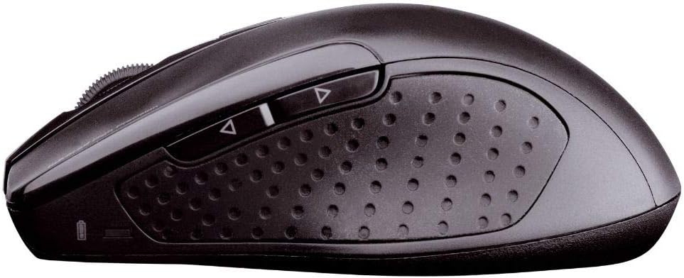 CHERRY MW 3000 Kabellose Ergonomische Rechtshändermaus, Nano-USB-Empfänger, 6-Tasten & Optischer Sensor, 2,4 GHz Funk-Verbindung, Gummierte Seiten, Schwarz