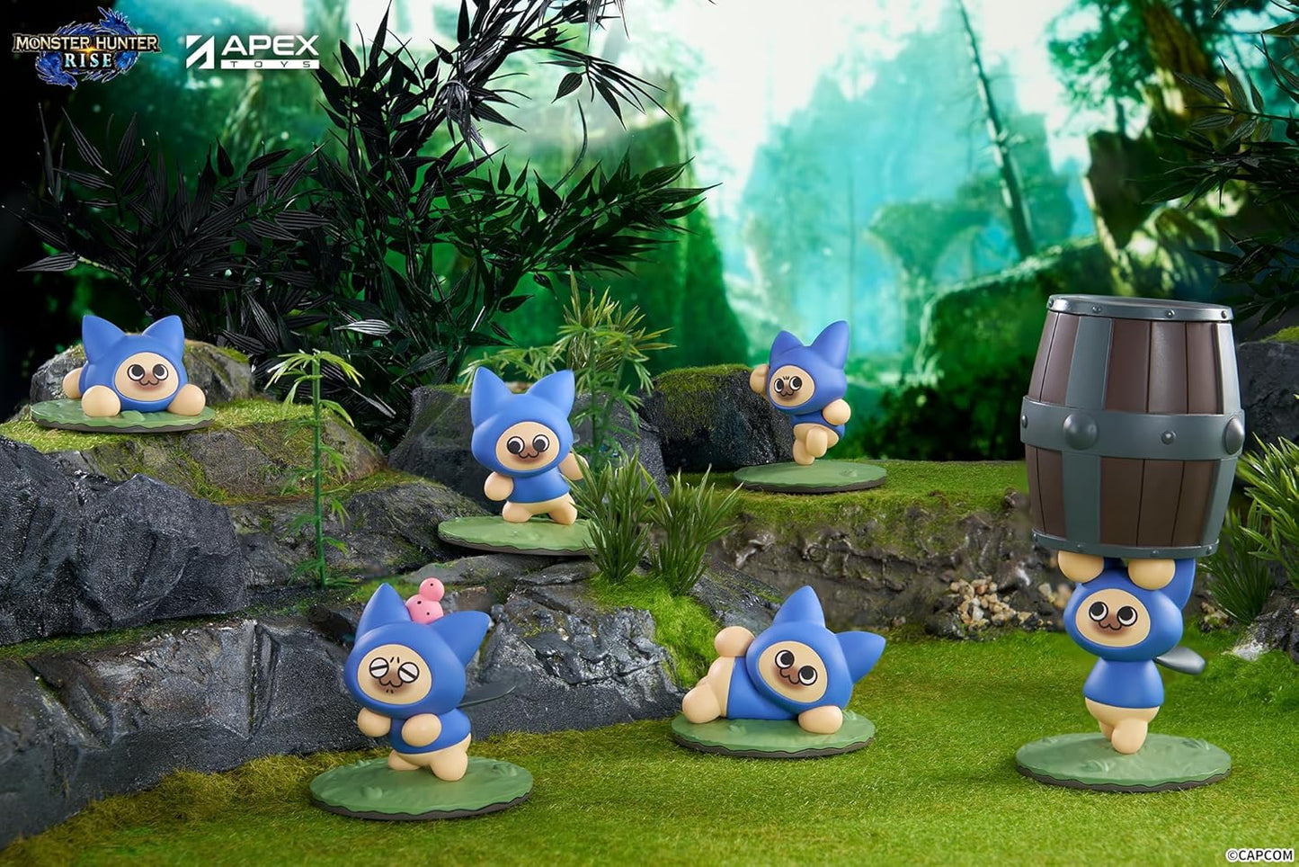 APEX Monster Hunter Rise Aylu Cat PVC & ABS Blind Box Figure, Box of 6
