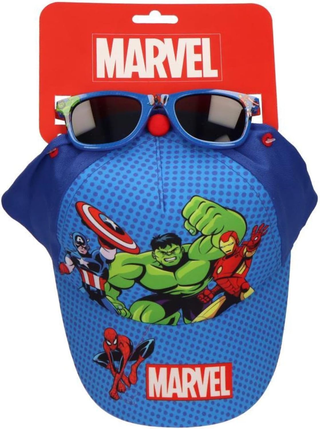 CERDÁ LIFE'S LITTLE MOMENTS Avengers Boys Sunglasses and Baseball Cap Hat Set for UV Protection, Summer Accessories, Travel, Holiday