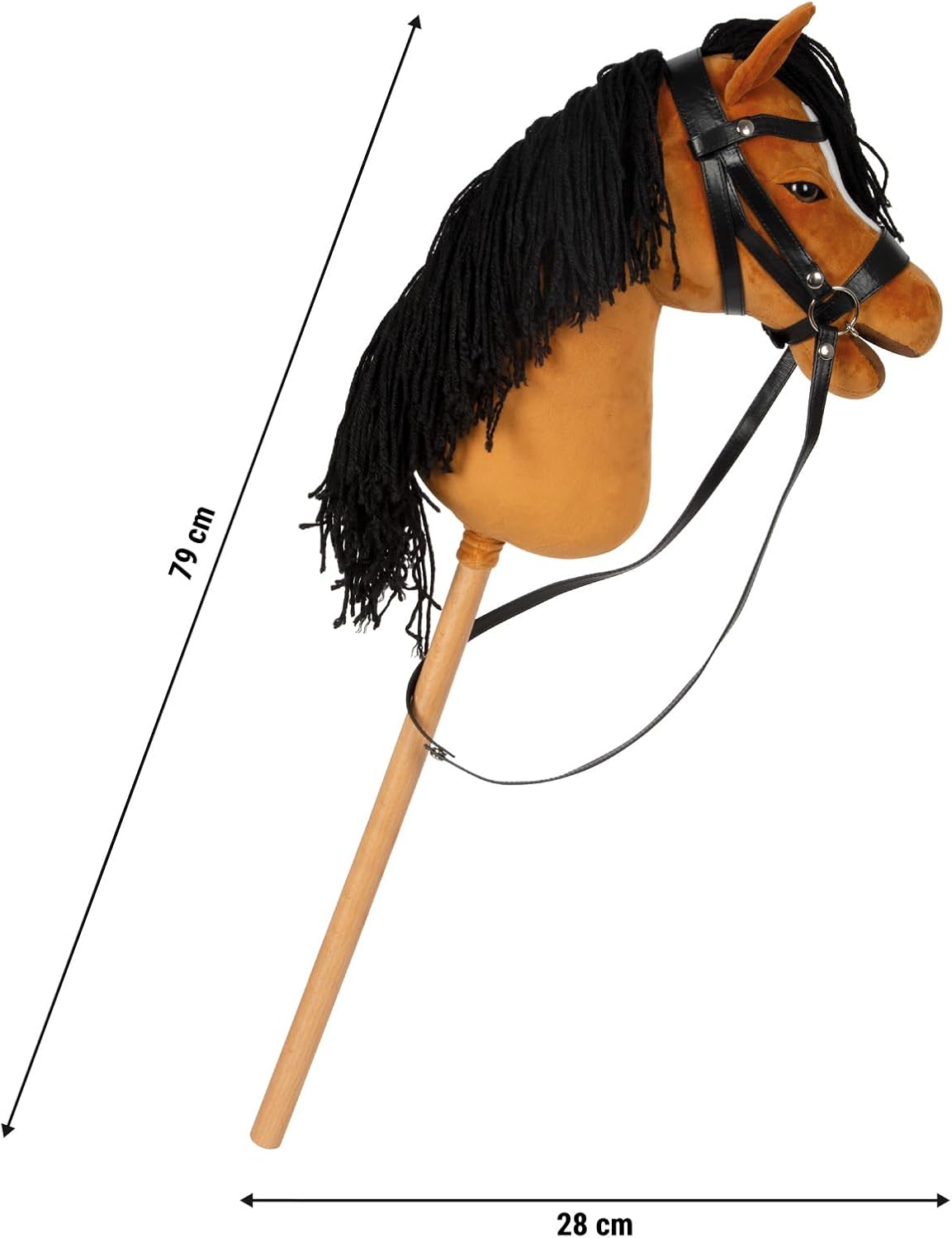 small foot Hobbypaard bruin 'Melodie', afneembare stok & manen, incl. halster, hoofdstel & halstertouw, voor kinderen vanaf 3 jaar, 12715