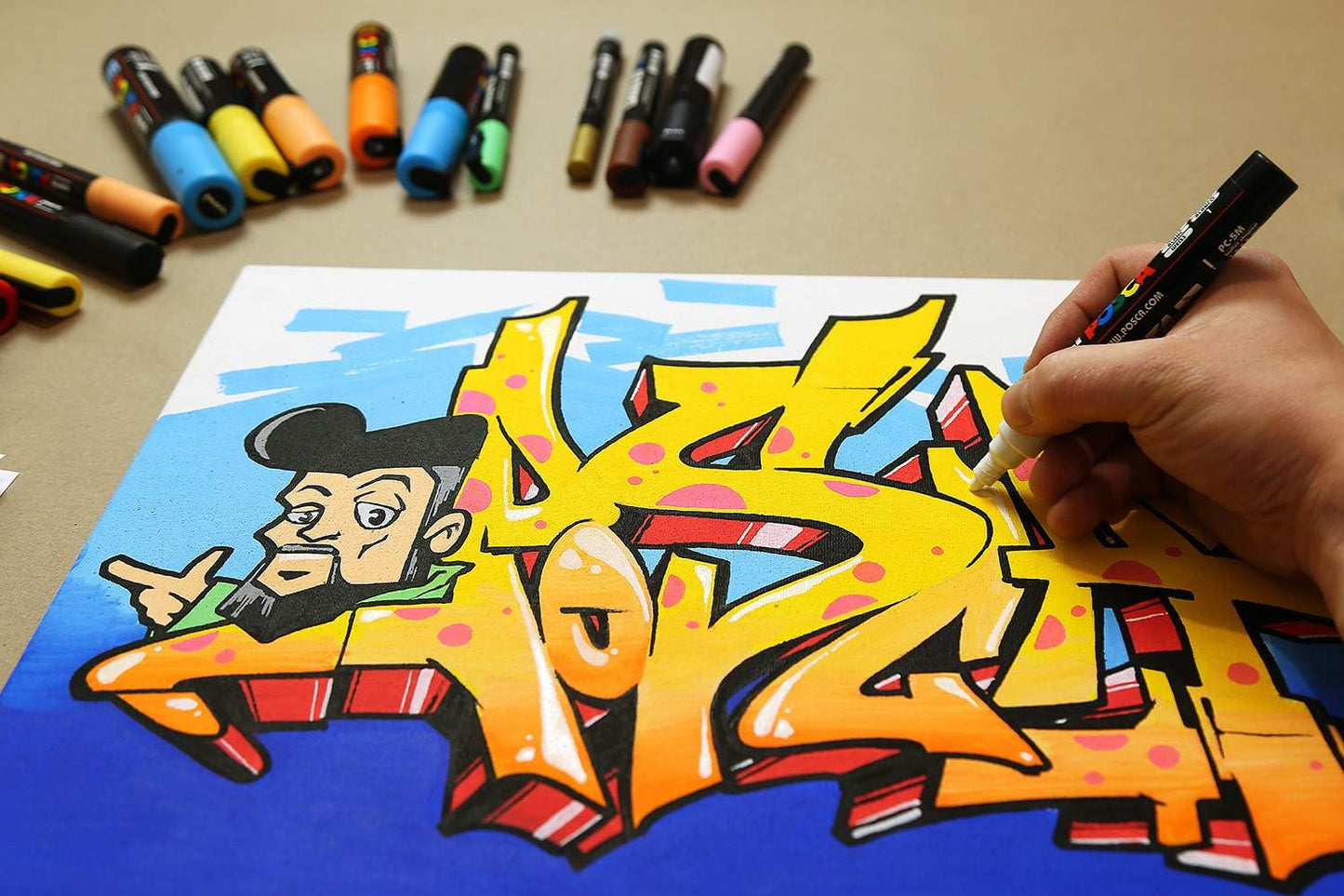 Uni Posca - Uni Posca Verfmarker 1MC Zongeel - Conische punt - 1 mm