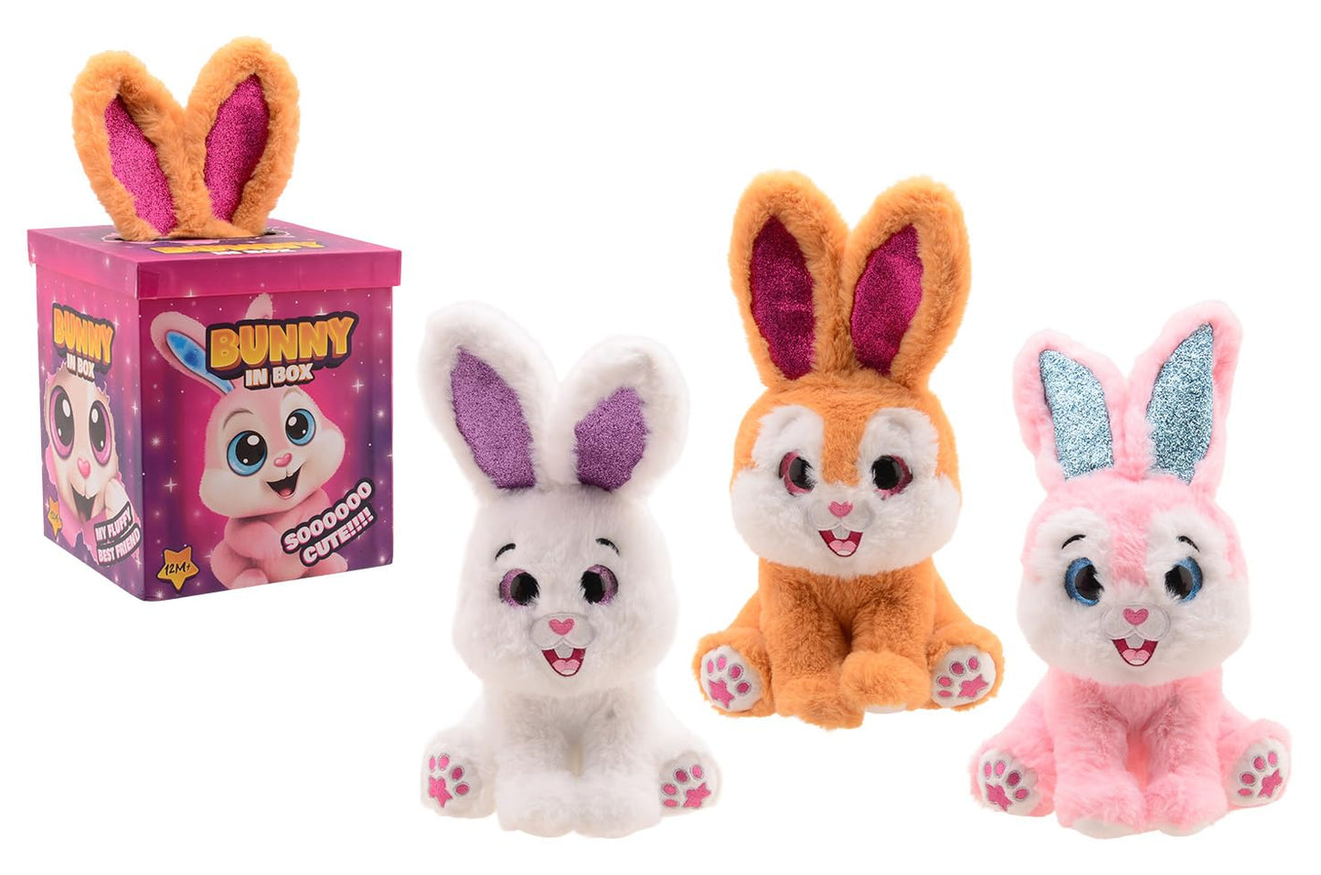 Plush & Play - Surprise konijn in doos 3 assorti