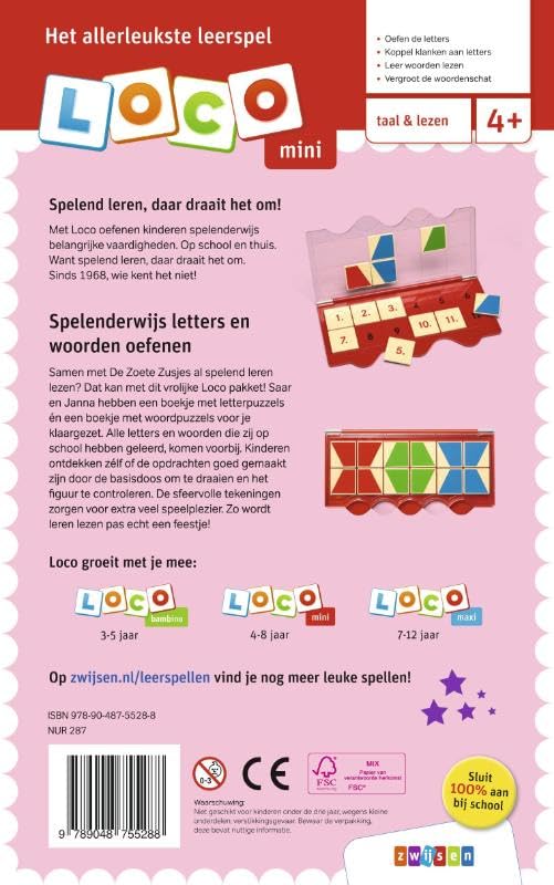 Centraal Boekhuis - Loco mini De Zoete Zusjes spelen met letters en woorden 4-8 jaar