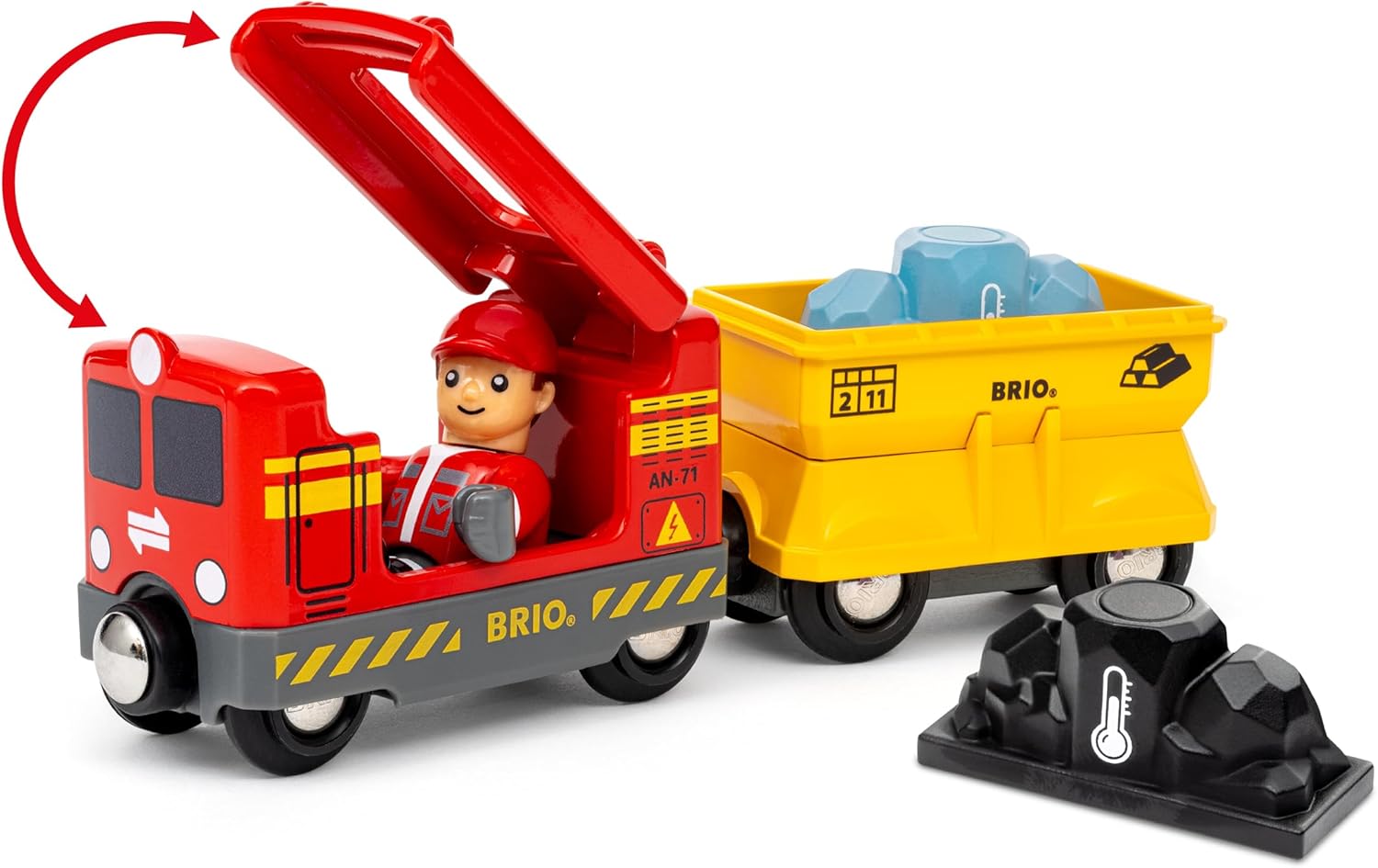 BRIO World - Gemstone Cargo Train - Wooden Train for Kids Age 3 Years Up - Railway Accessories and Add Ons