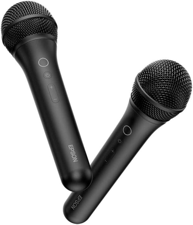 Wireless Karaoke Microphone Pair ELPKM01 – Crystal-Clear Vocals, Six Sound Modes, Up To 15 Hours of Continuous Playtime - Compatible With Epson Lifestudio Smart Projectors