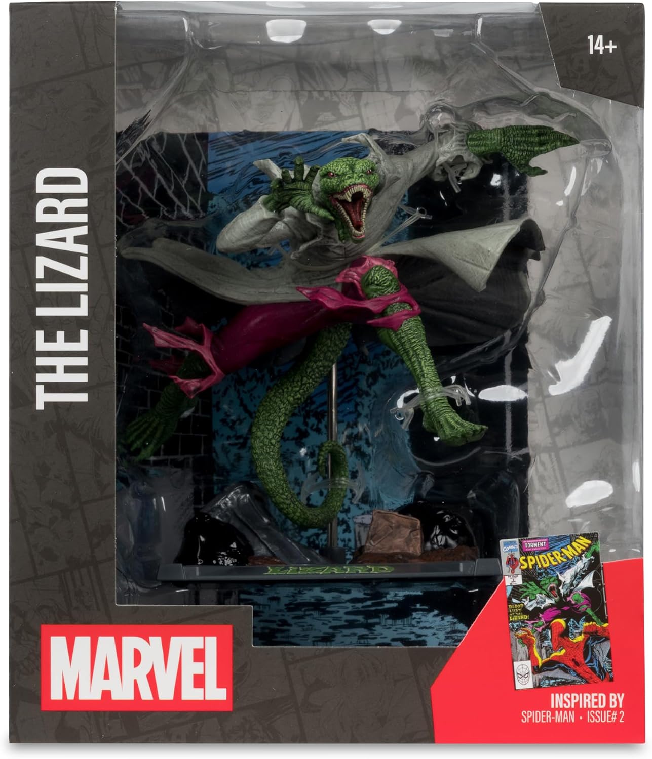 McFarlane Marvel The Lizard 1:10th Scale Collectible with Scene (SPIDER-MAN #2) Toys