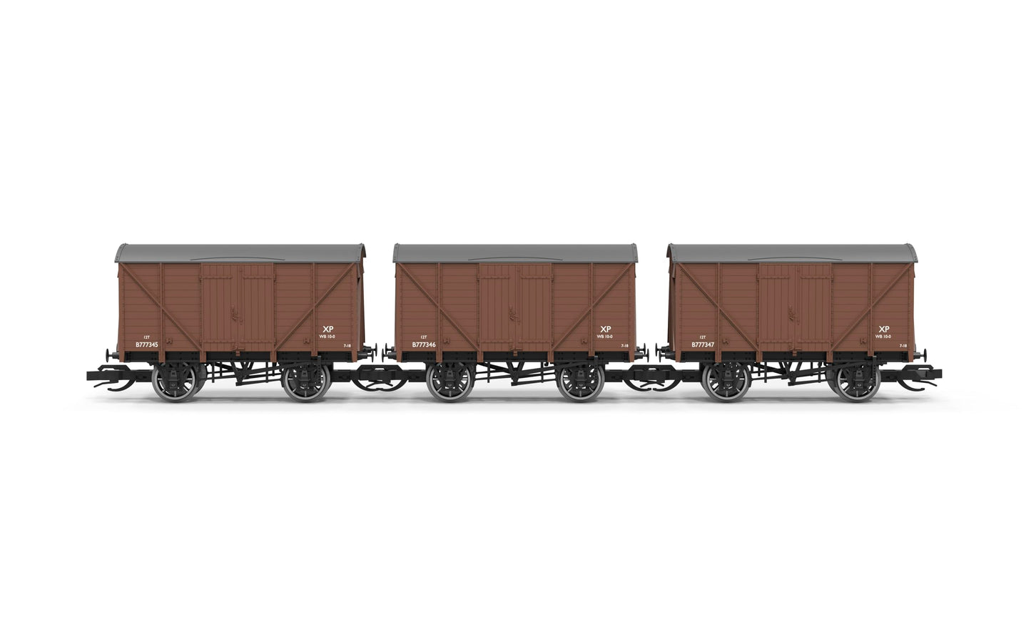 Hornby TT:120 TT6044 BR Vent Van Triple Pack B777345-346-347 Model Railway