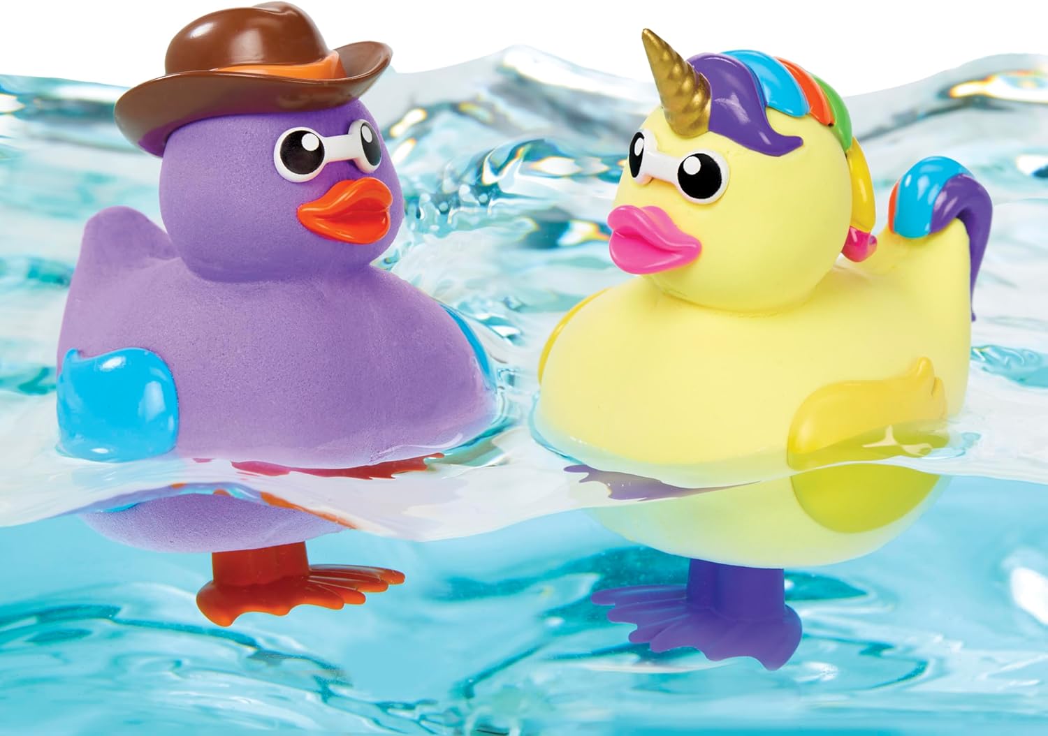 Wonder Factory Never Dry Floating Dough Ducky Set - Ensemble de Canards, avec 2 Tubes de Pâte à modeler, 2 Couleurs Uniques, Sans Gluten, Flotte dans l'Eau, Jeu Créatif créer des canards, pour Enfants