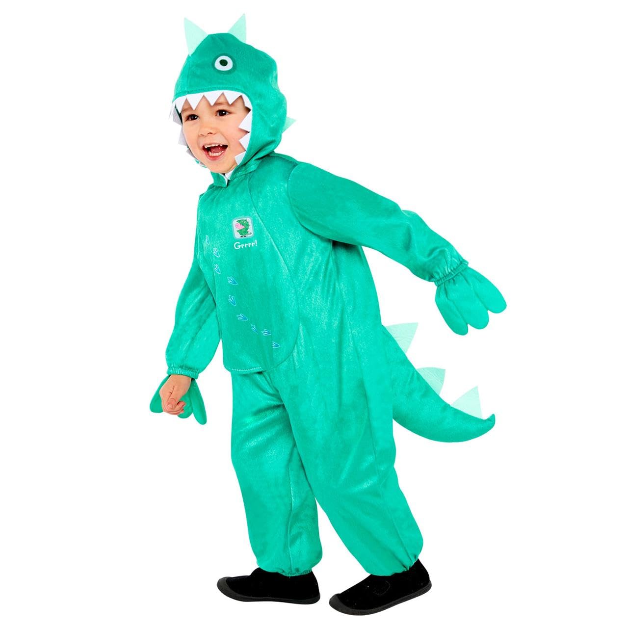 Amscan - Kinderkostuum Peppa Pig als dinosaurus, overall met capuchon, dier, serie, themafeest, carnaval
