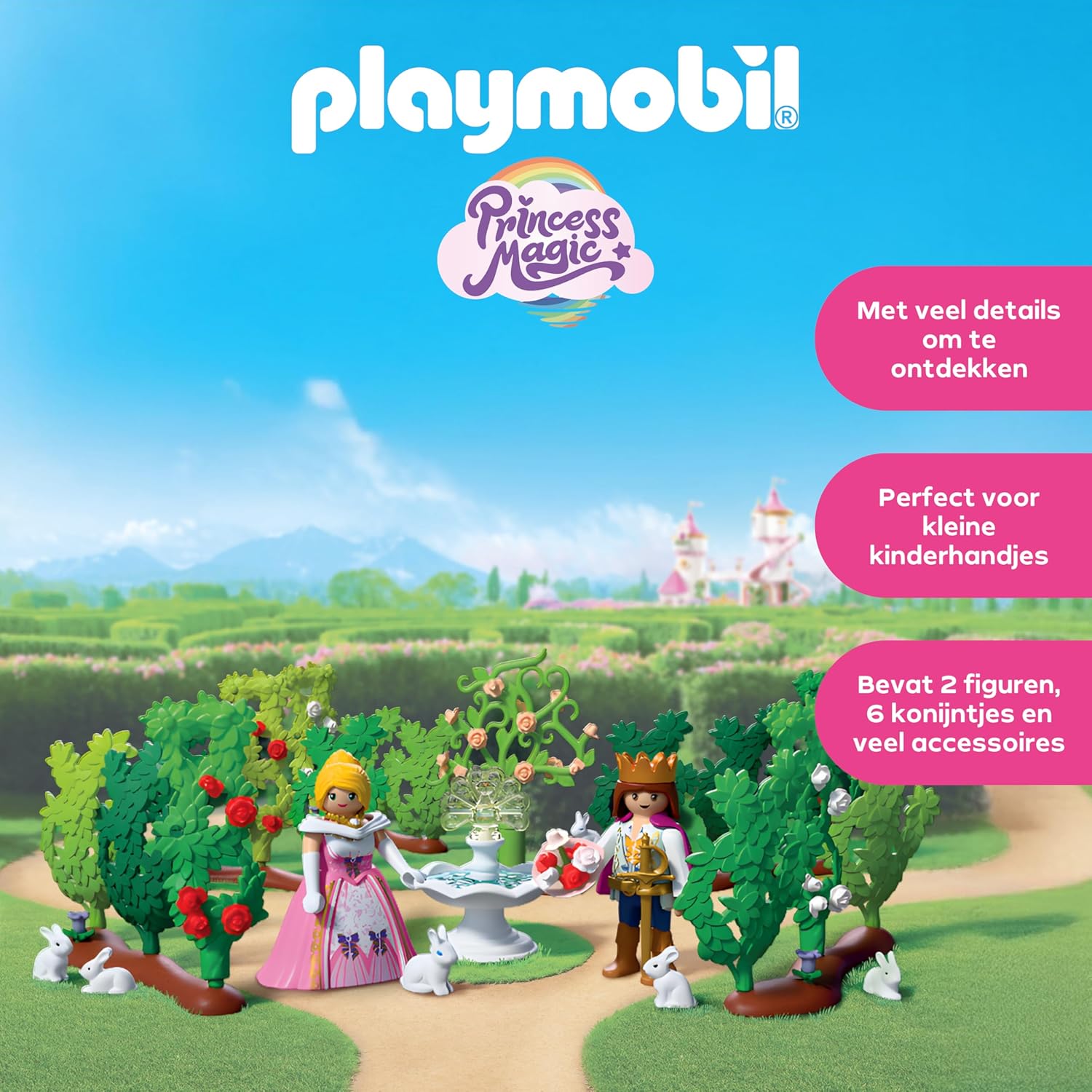 PLAYMOBIL | Princess | Koninklijk Doolhof | Prins en Prinses met Verstelbaar Labyrint | Stimuleert Creativiteit | Prinsessenspeelgoed voor kinderen vanaf 4 jaar | 72053