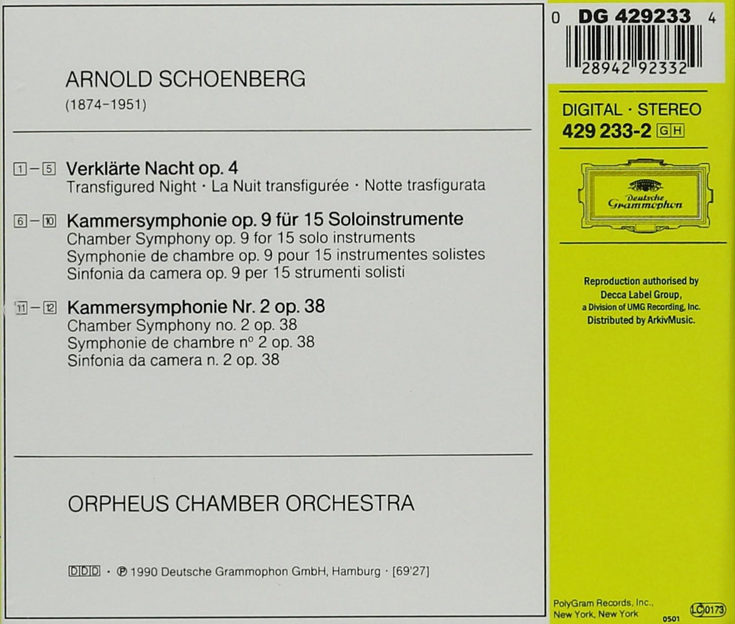 Kammersinfonie 1+2/Verklärte Nacht