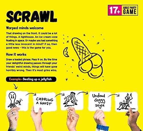 Scrawl Adult Board Game | Terrible Drawings and Ridiculous Guesses | Hilarious Board Game for Adults