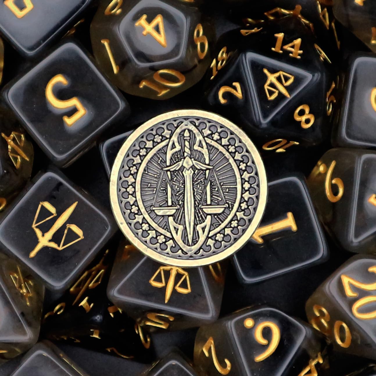 Polyhedral Dice Set - 8pcs Paladin Dice Set for DnD, Pathfinder & Tabletop RPGs