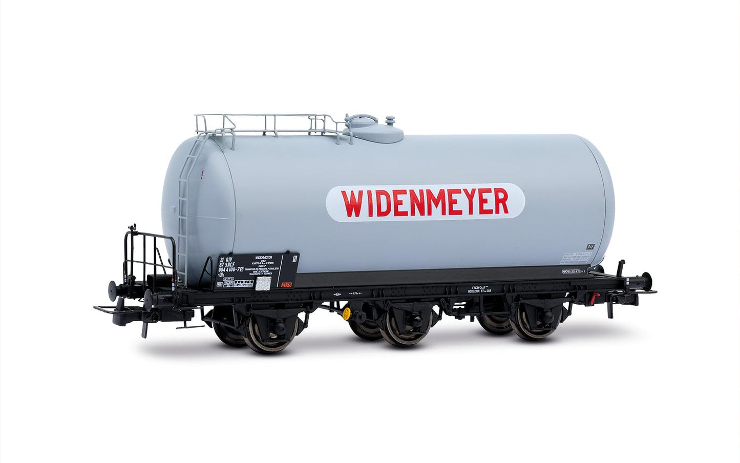 Rivarossi HR6672 SNCF, dreiachsiger Benzintankwagen „WIDENMEYER“, graue Lackierung, Ep. IV Rollmaterial - Güterwagen