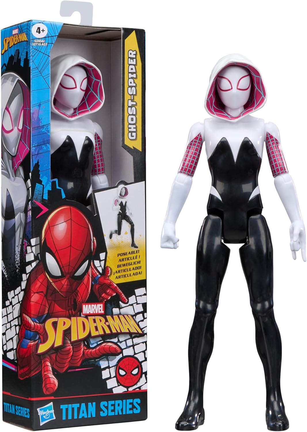 Marvel Spider-Man Titan Series Ghost-Spider Action Figure, 30-cm-scale (12 Inch) Super Hero Toys for Children Ages 4+