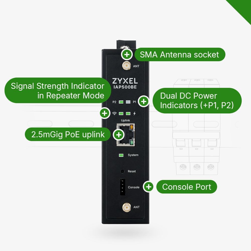 Zyxel WiFi 7 BE5000 Access Point Wireless | Design Industriale Robusto | 2,5 Gb 4-Stream Dual-Radio | Installazione Flessibile | App Nebula, Cloud, Controller o Standalone