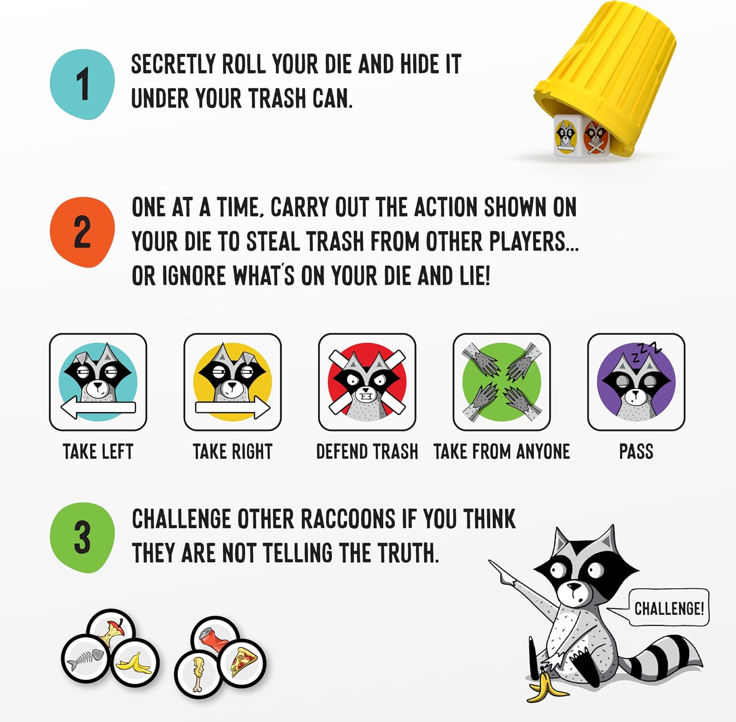 Gamewright | Lying, Cheating, Racoons | Board Game | Ages 8+ | 2-6 Players | 10+ Minutes Playing Time