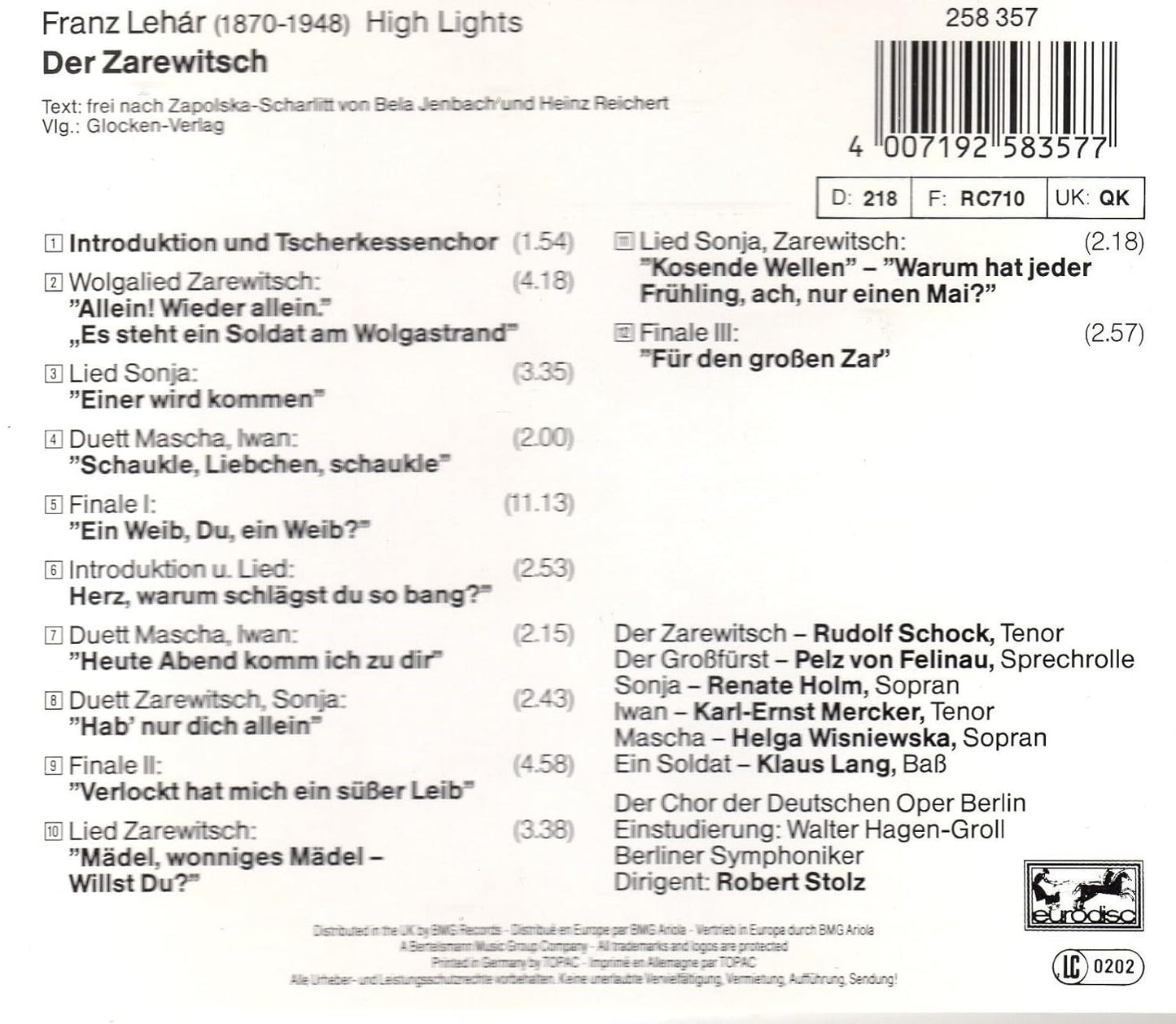 Franz Lehar - Der Zarewitsch