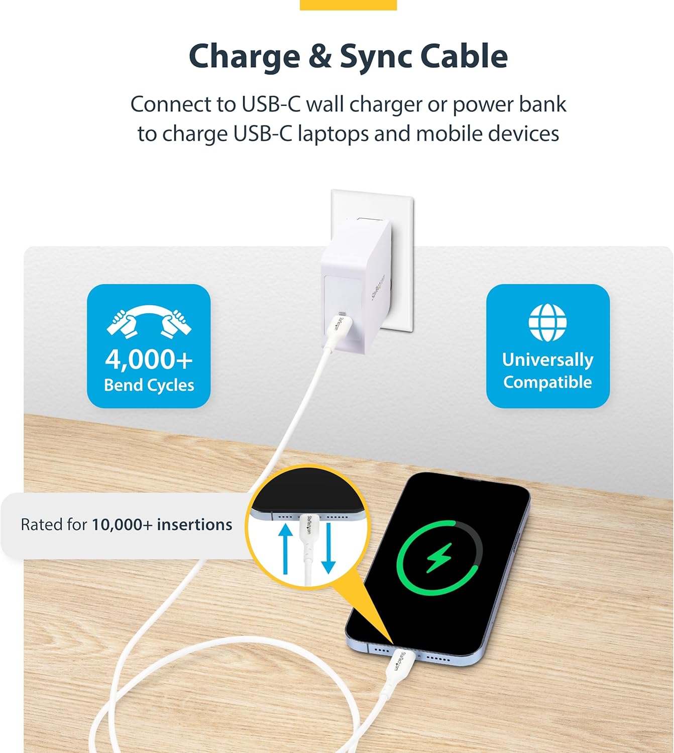 Startech.Com - Usb Cable - Usb-C (M) To Usb-C (M) - Usb 2.0 - 3 A - 2 M - Usb Power Delivery (60W) - White (Pack Of 2)