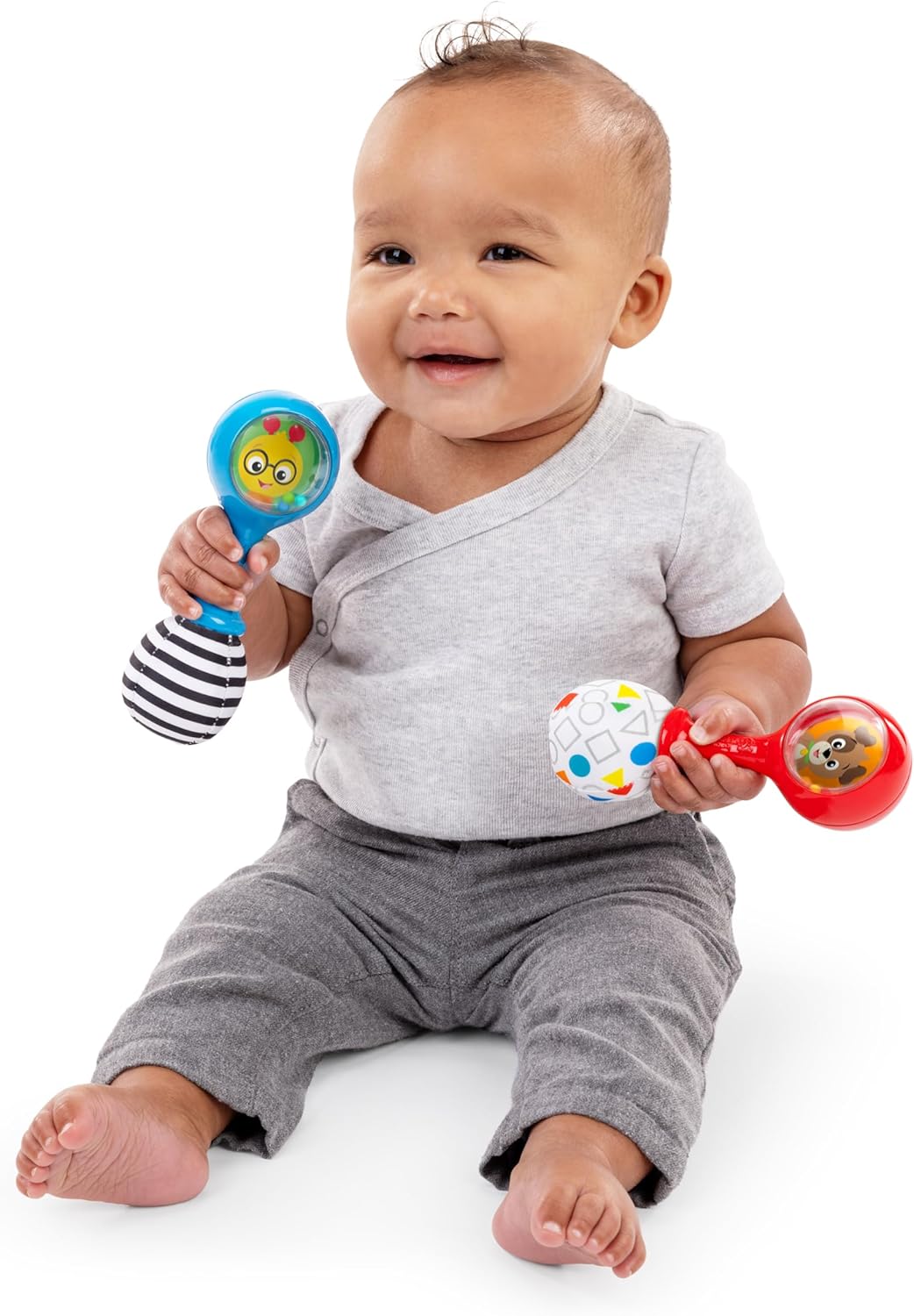 Baby Einstein, Shake & Groove Maracas - Hochets Instruments Multisensoriels, Développement Auditif et Moteur, Léger et Facile à Saisir, 3 Mois et Plus