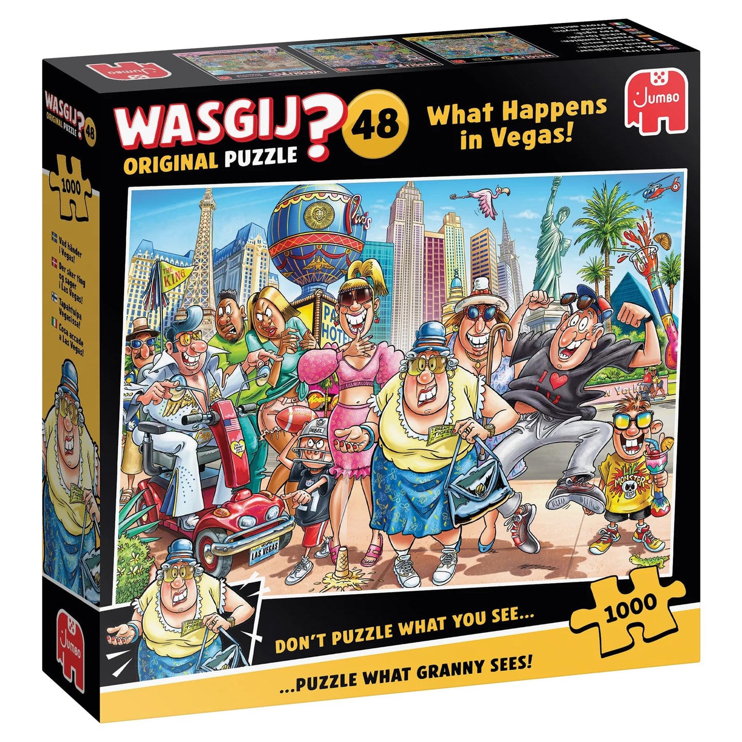 Wasgij Original 48, What Happens in Vegas! - 1000 Piece Jigsaw Puzzles for Adults - Challenging, Brainteasing 1000Pc Adult Puzzle - 100% Recycled Cardboard Jigsaws - Birthday Jumbo