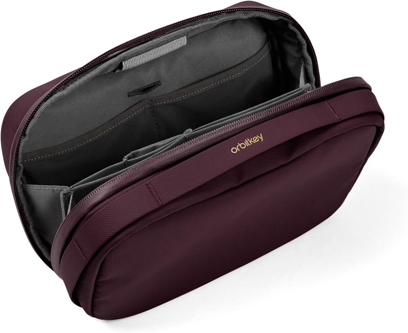 Orbitkey 2-in-1 Tech Accessoire Pouch met Afneembare Slanke Mouw - Reiselektronica-organizer voor kabels, opladers, oordopjes, powerbank - compacte gadgettas en draagbare technische opbergtas (pruim