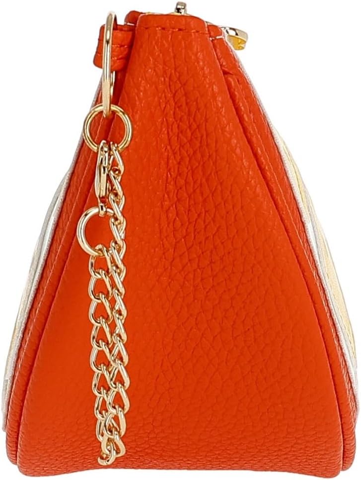 Marushin Pouch Yup! Sweet Orange Faux Leather Applique Embroidery 0585032700