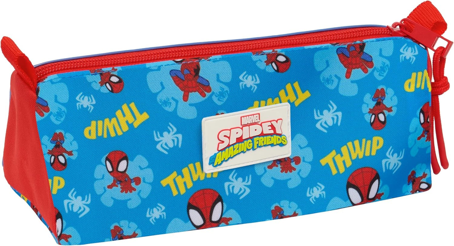 Spidey – Pencil Case with Zip and Compartment, Children's Pencil Case, Ideal for School Ages, Comfortable and Versatile, Quality and Resistance, 21 x 7 x 8 cm