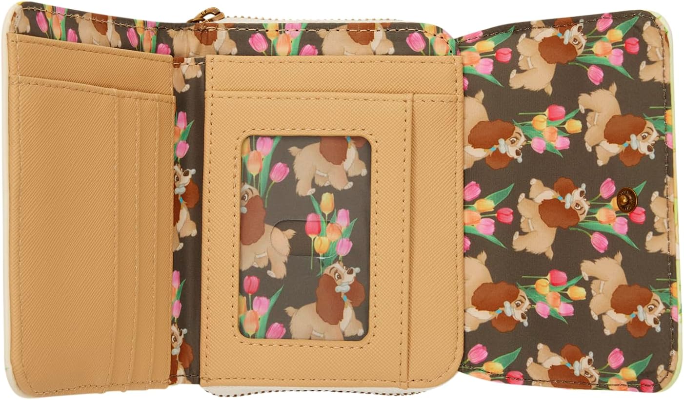 Loungefly Lady and The Tramp Portefeuille à trois volets Motif tulipe pastel