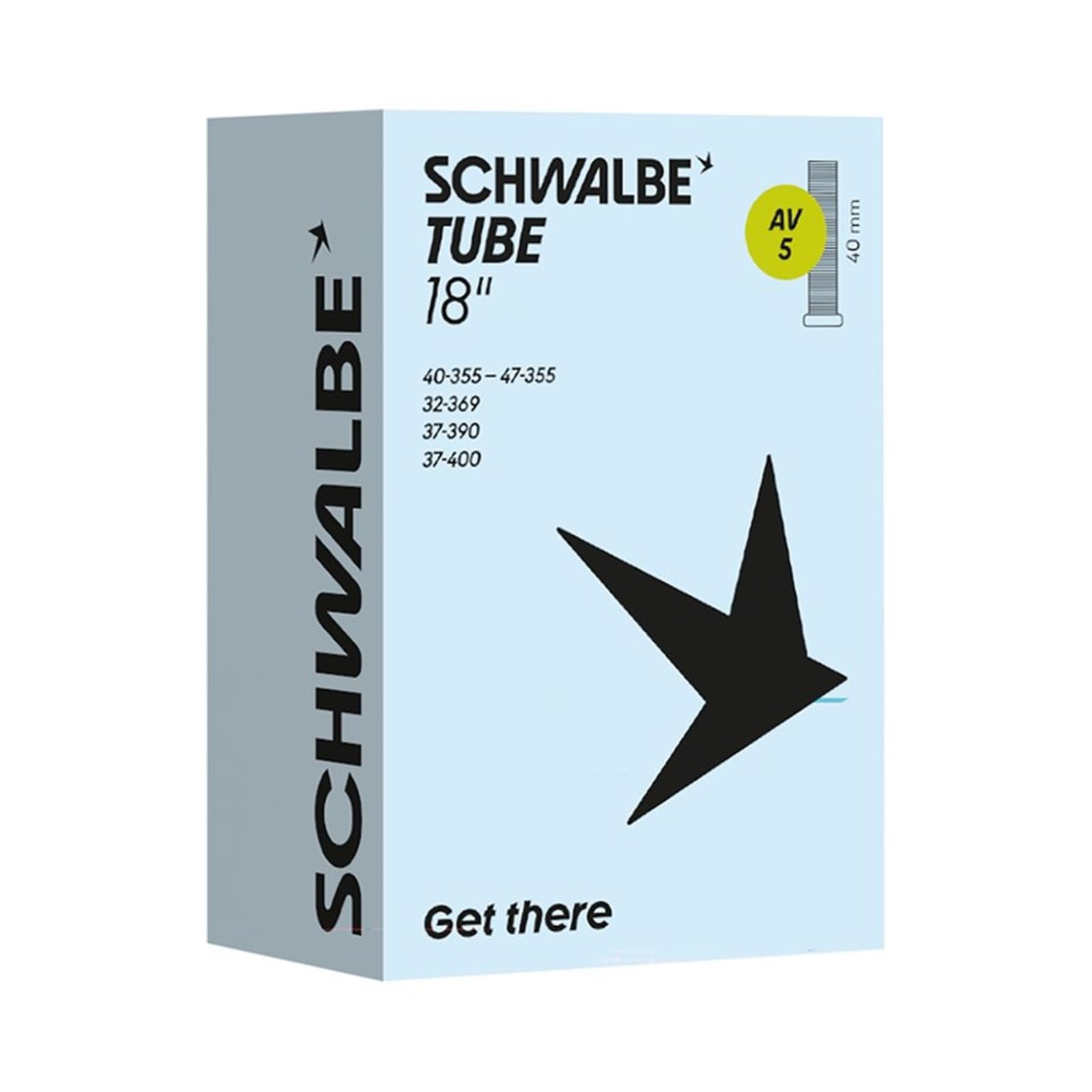 Schwalbe Bicycle Inner Tube AV5 32/47-355/400 IB AGV 40 mm
