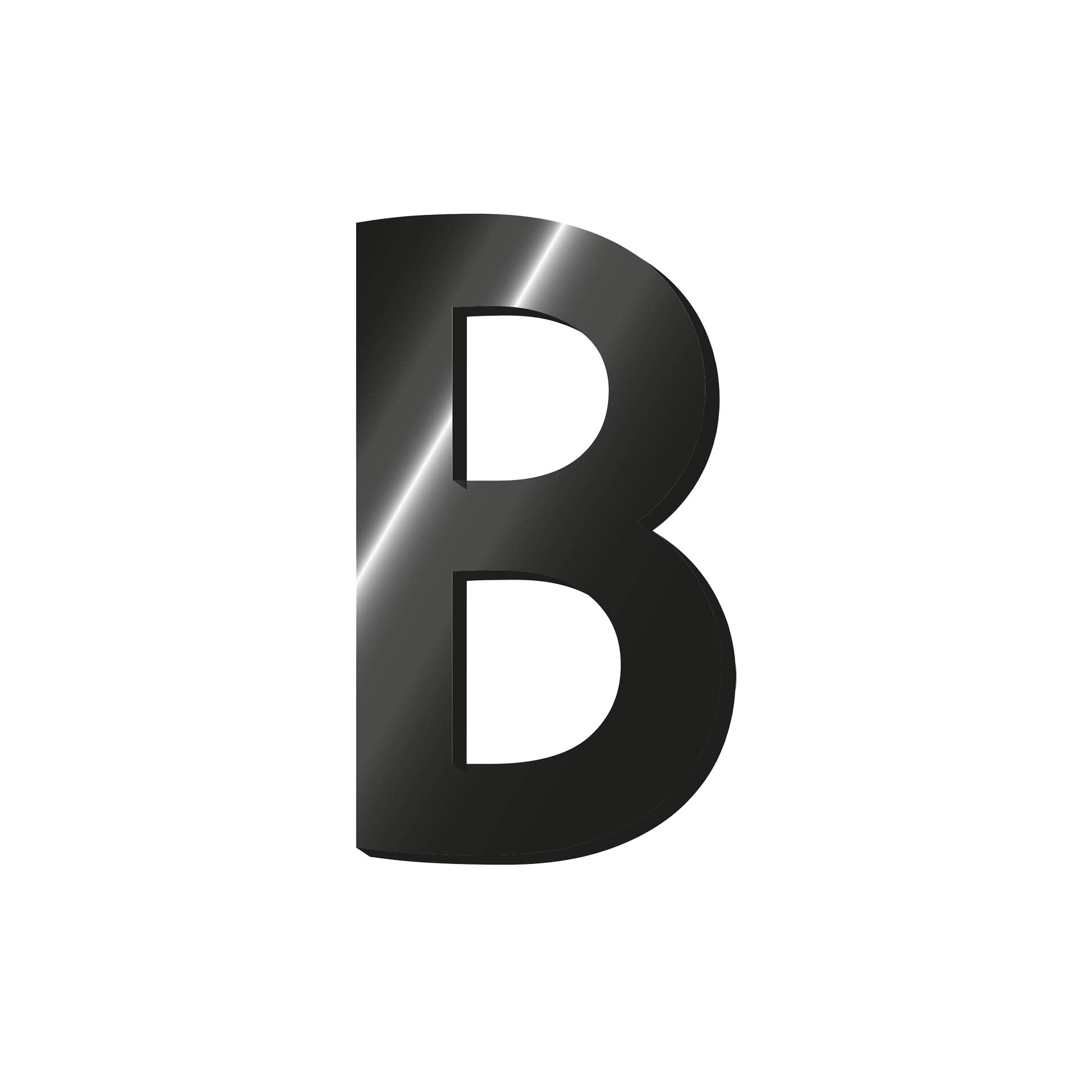 Legami - Adhesive Letter in Metal, My Initial, Letter B, L MAX 2,5 cm, H 2,5 cm, Customize Your Accessories, Disposable