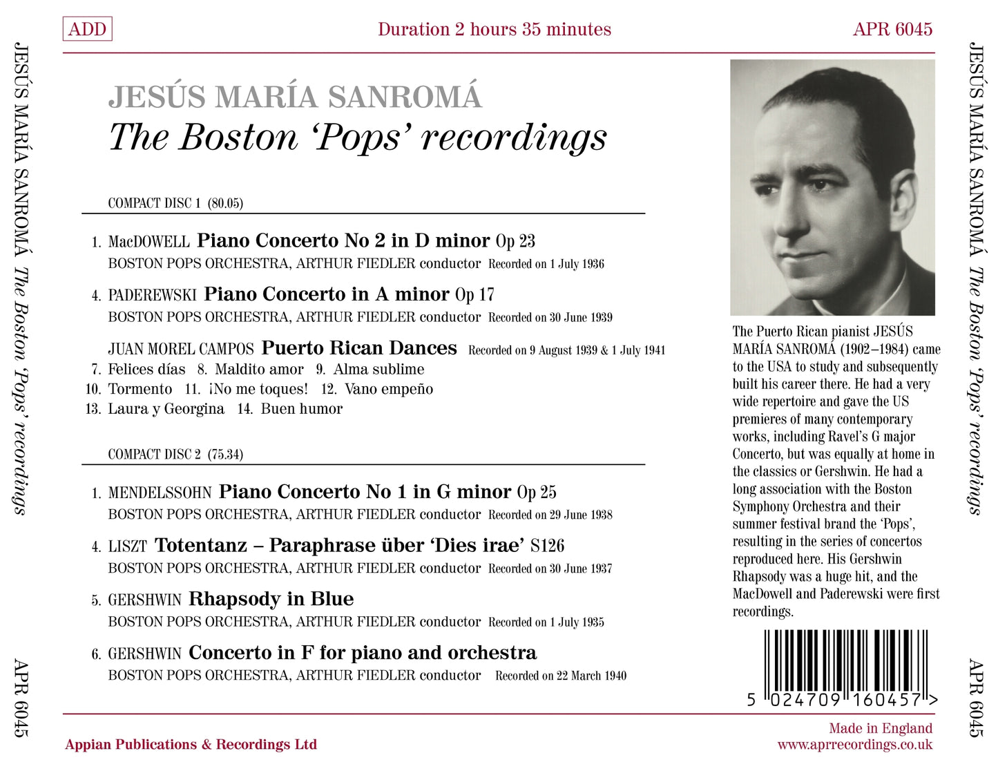 Jesús María Sanromá: The Complete Boston 'Pops' Recordings