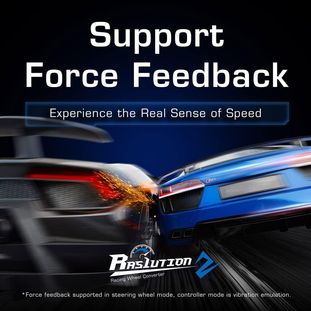 Brook Ras1ution 2 – Universele Racestuur Converter voor PS5 / PS4 / PS3 / Nintendo Switch/Xbox 360 / Originele Xbox – Ondersteunt Force Feedback & Instelbare Stuurhoek