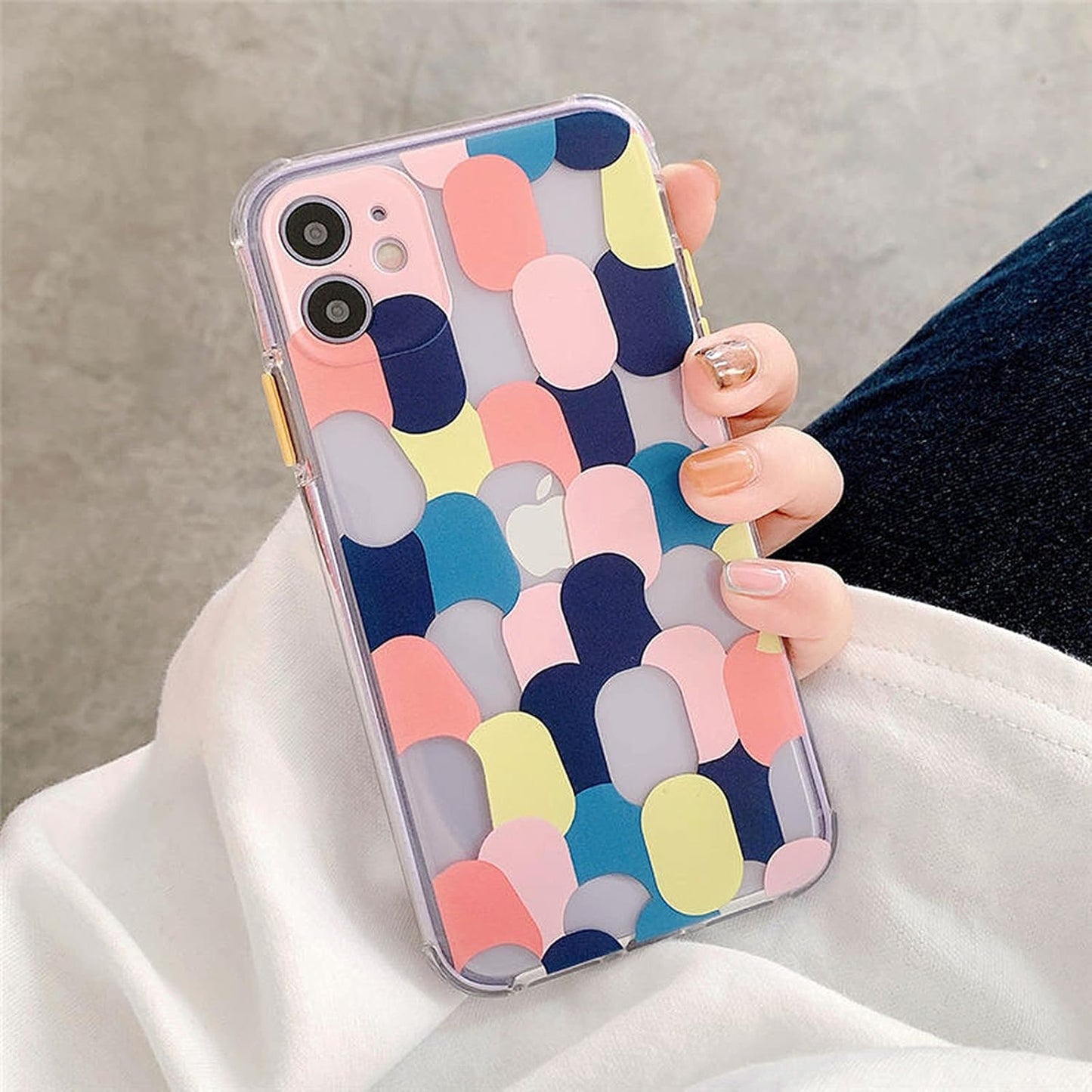 Graffiti Bumper Phone Cases for iPhone 12 11 Pro Max X XS Max XR 7 8 Plus SE 2020 12Mini 11Pro Colorful Clear Soft Back Cover-T2-for iPhone 7
