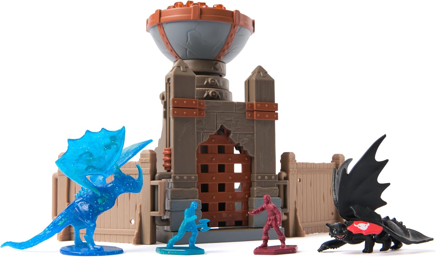DreamWorks Dragons, Drachenzähmen leicht gemacht - Trial of Flame, Drachen-Arena Spielset, Feuerturm mit Drachen- und Wikingerfiguren, spannendes Abenteuer- und Rollenspiel für Kinder ab 4 Jahren