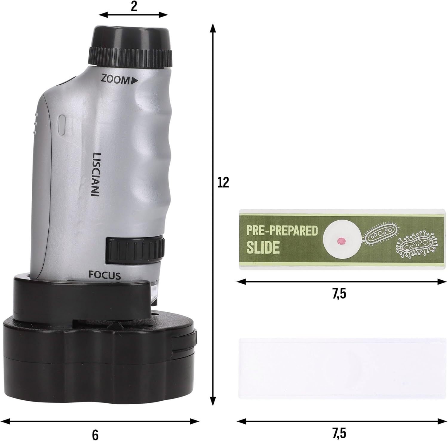 I'M A GENIUS Lisciani MICRO-MICROSCOPE- Discovery of the Micro World for Children From 7 Years Portable Microscope - Scientific Experiments for Children - Educational Kit