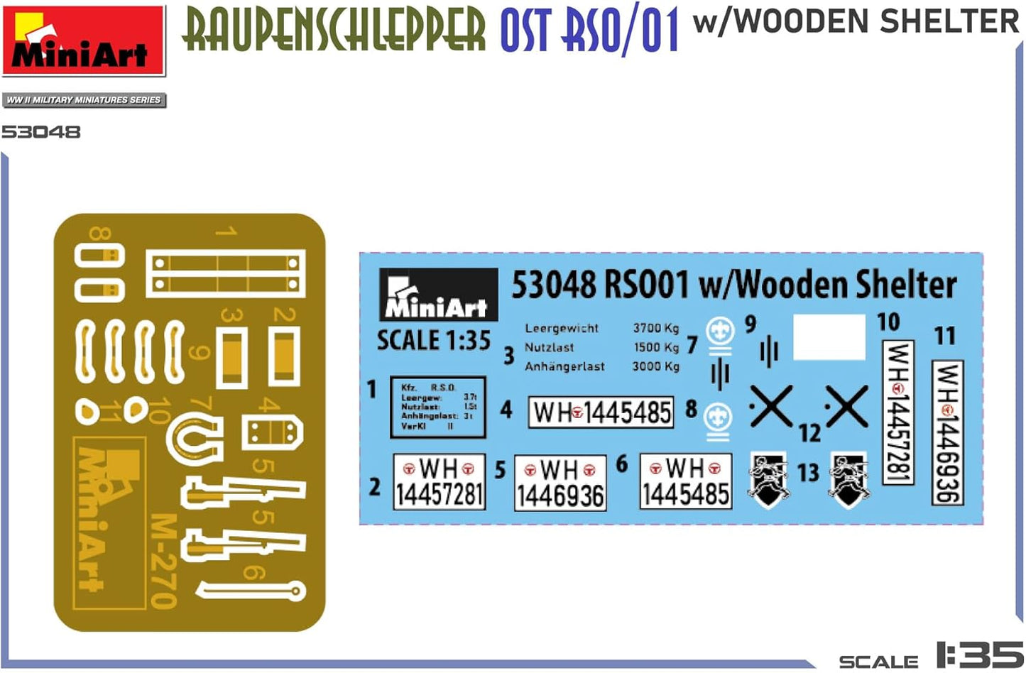 Miniart 1:35 Raupenschlepper Ost RSO/01 w/Houten onderdak