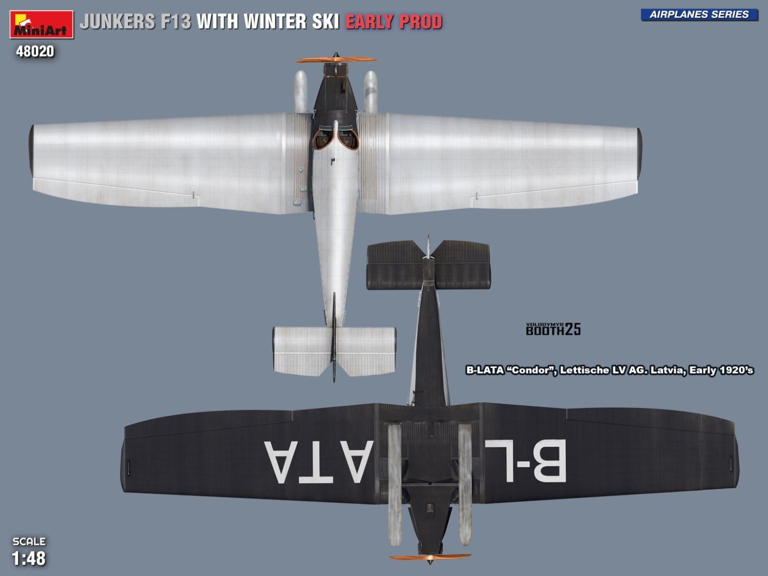Miniart 1:48 - Junkers F13 w/Winter Ski, Early Prod