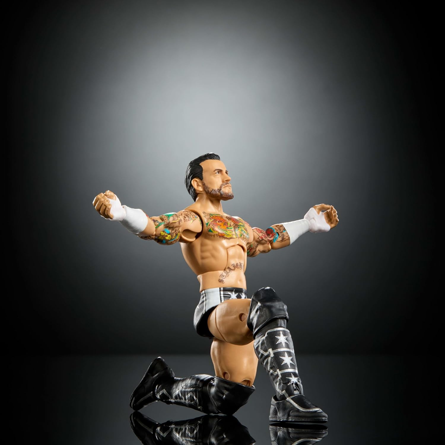 Mattel WWE Elite Action Figure & Accessories, Series #124 Set, 6-inch Collectible CM Punk with 25 Articulation Points & Swappable Hands, JHT70