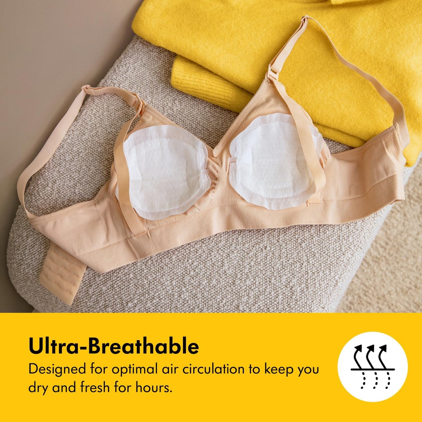 Medela Ultra-Breathable Nursing Pads, Highly Absorbent, Discreet Design for Comfortable Wear, Pack of 120, Amazon Exclusive