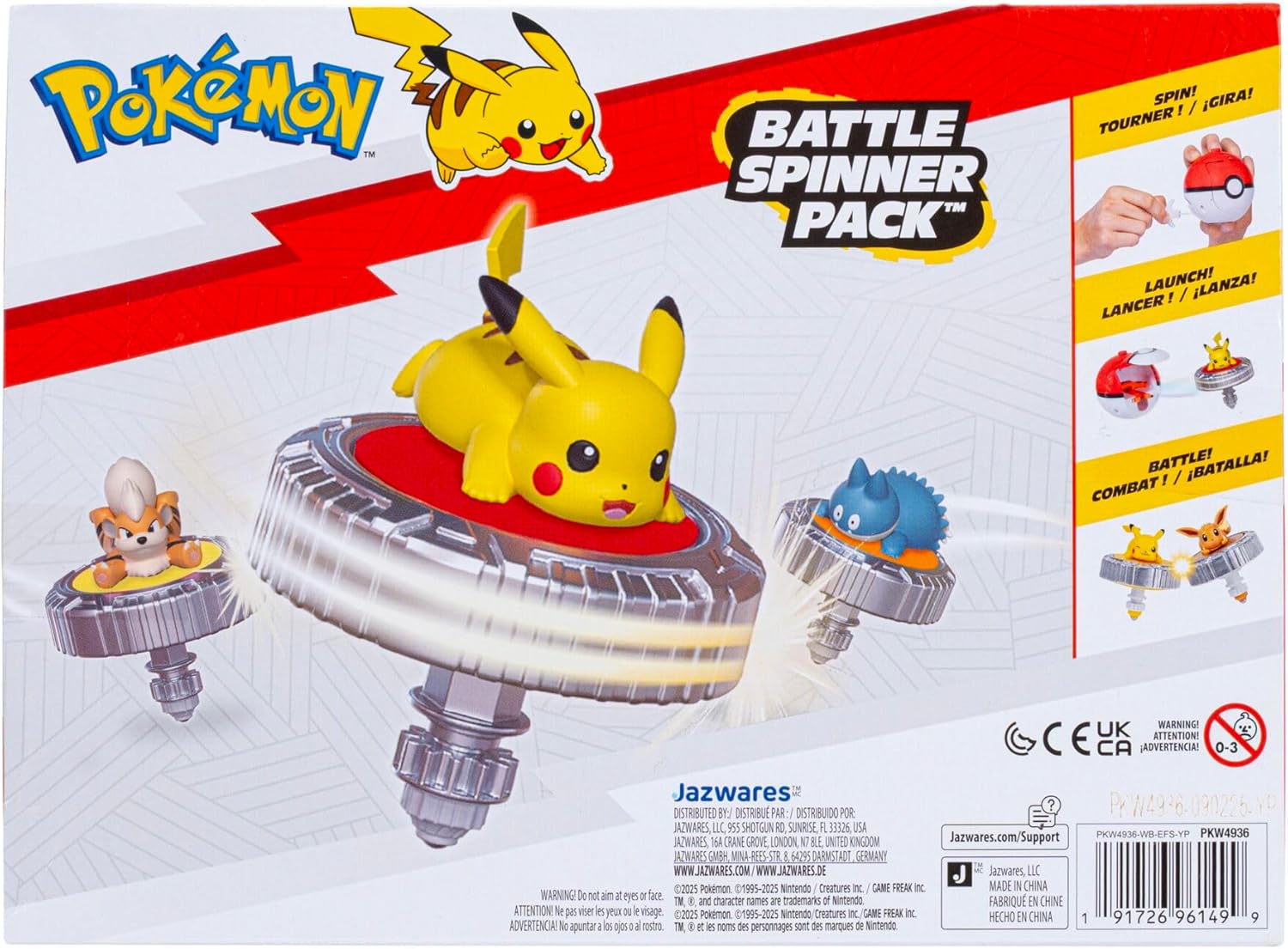 Pokémon Pikachu Battle Spinner Pack - Battle Spinner with Great Ball Spinner Launcher