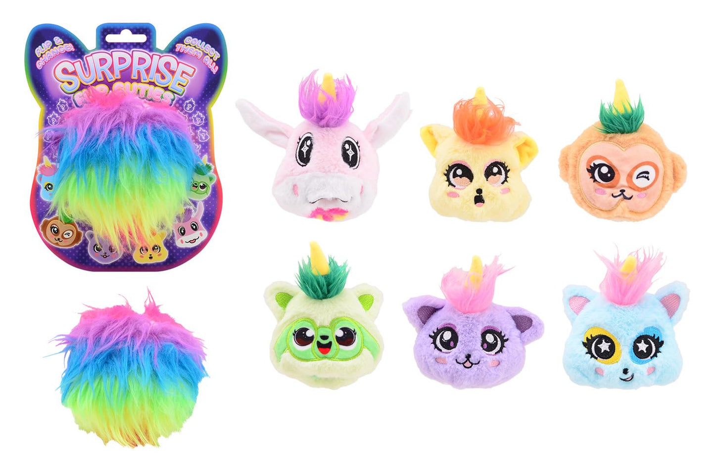 Flip verrassing plush cuties op kaart 6 assortie