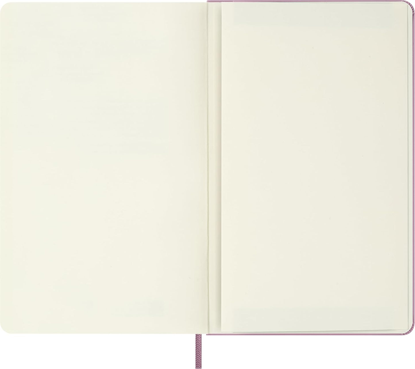 Moleskine Classic Notebook - Blank Pages with Hard Cover and Elastic Closure, Majestic Pink Color, Large Size 13 x 21 cm