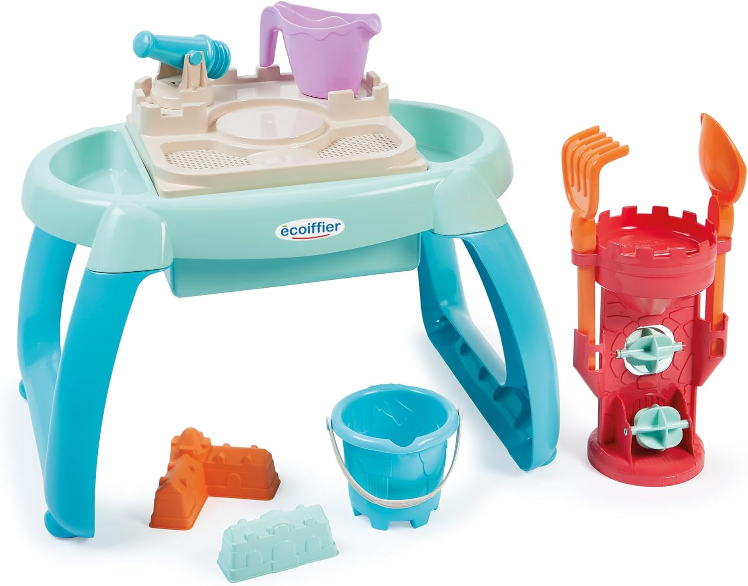 Ecoiffier - Zand- en watertafel voor kinderen – 3 vakken met veel accessoires inbegrepen – vanaf 18 maanden – speelgoed voor kinderen – 4603 – garantie Frankrijk