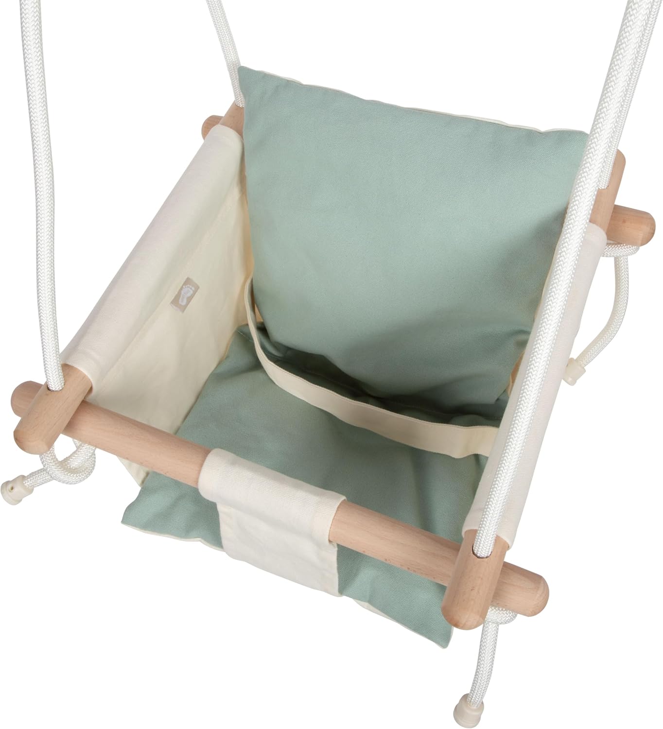 small foot schommel beige, met verwijderbaar omkeerbaar kussen en verstelbare riem, voor baby's en peuters vanaf 12 maanden, 12800